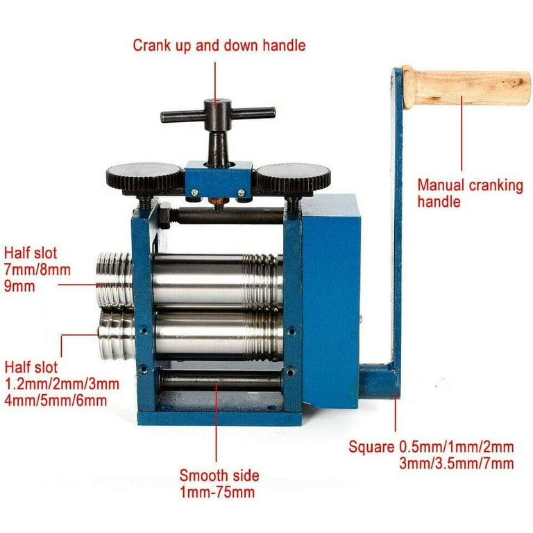 TFCFL 3 Inch Blue Manual Combination Rolling Mill Machine Roller For  Jewelry Making 