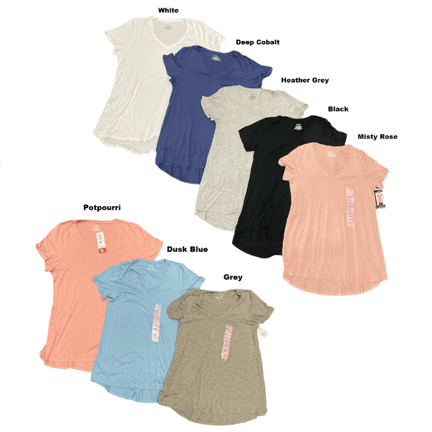 Hue Hue Women's Short Sleeve VNeck Super Soft Stretch Perfect