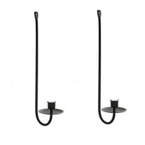 2Pcs Wall Mounted Candle Holders,Black Metal Candle Sconces,Modern Wall Candle Sconces Hanging for Living Room,Farm Fireplace and Wedding