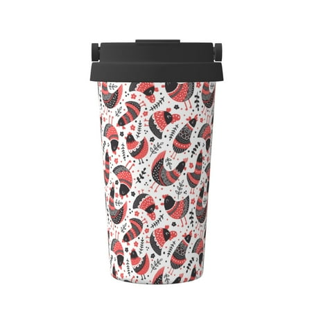 

Tebeau Cute Chickens Print Travel Coffee Mug Insulated Coffee Cup with Leakproof Lid Coffee Tumbler Reusable Coffee Cups with Seal Lid