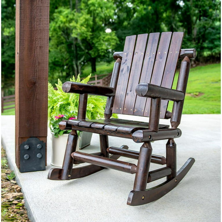 Red Shed 27 in. x 37 in. x 43 in. Stained Log Rocking Chair