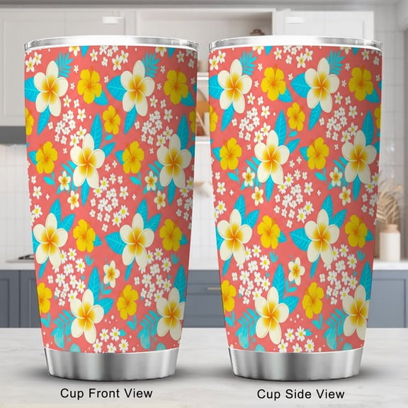 Daisy Tumbler 20oz Travel Coffee Cup with Lid for Women Friend Holiday Birthday Gift Pink Cute Flower