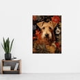 thumbnail image 2 of Golden Sealyham Terrier Dog On Elegant Floral Backdrop William Morris Style Pattern Artwork Extra Large XL Wall Art Poster Print, 2 of 5