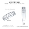 thumbnail image 6 of Rosec Jewels Moissanite Half Eternity Wedding Band for Women - Vintage Style Marquise Moissanite Ring - D-VS1 Quality, 10K White Gold, US 8.00, 6 of 7