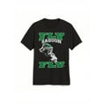 thumbnail image 1 of Men's Cotton T-Shirt with Fly Saquon Print - Casual Crew Neck, Short Sleeve, Regular Fit Pullover for All Seasons, 1 of 6