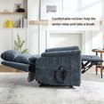 thumbnail image 7 of Power Lift Recliner Chair with Massage and Lumbar Heating for Elderly, Faux Leather Reclining Chair with 180° Lying Flat and Side Pockets for Living Room, Blue, 7 of 7