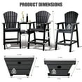 thumbnail image 7 of Tall Adirondack Chairs Set of 2，HDPE Outdoor Adirondack Barstools with Double Connecting Tray Patio Stools Weather Resistant for Outdoor Deck Lawn Pool Backyard,Black, 7 of 7
