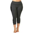 thumbnail image 4 of Enjiwell Plus Size Women Sport Yoga Running Workout Pockets Leggings Stretch Capri Pants, 4 of 5