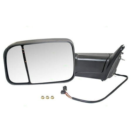 2014 Dodge Ram Driver Side Mirror Drivers Power Side Tow Flip-Up Mirror Heated Signal Puddle Lamp Replacement for Dodge RAM Pickup Truck 55372069AF 55372071AI ()