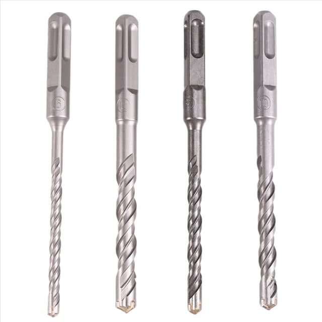 4 Piezas de Brocas de Hormigón de 6-12 mm, Cabezal Corte Transversal, Martillo de Doble Barrena, Bloque de Ladrillo de Pared de 150 mm, Martillo Eléctrico, Broca para Mampostería