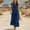 Navy plus size boho midi dress a1, variant on Women Plus Size V Neck Short Sleeve Button Down Ruffle Flowy Midi Dress Casual Boho Beach Vacation Maxi Sundress Loose, Black 2XL