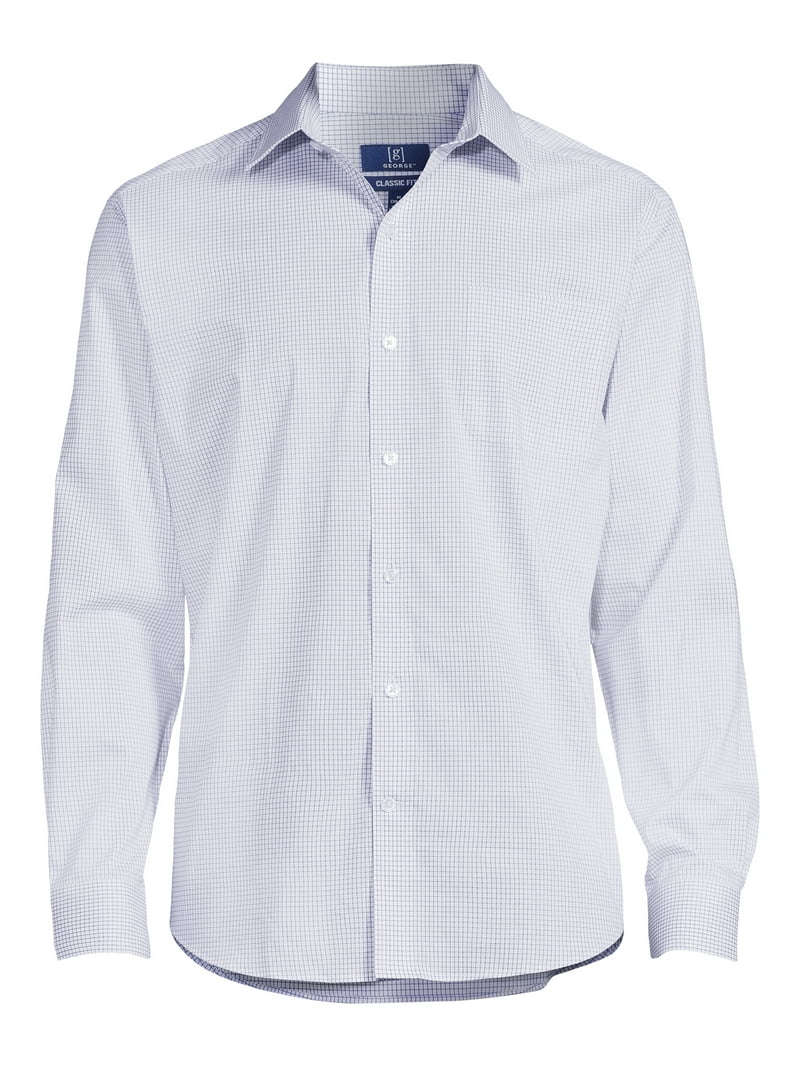 george brand dress shirts George Men's and Big Men's Classic Fit Dress Shirt with Long Sleeves, Sizes S-3XL