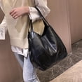 thumbnail image 3 of Bolso de hombro de cuero con estilo, bolso de es y ñas, para viajes de cosméticos Negro Colcomx Bolsos de hombro para mujer, 3 of 8