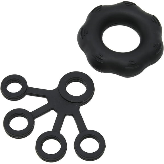 Finger Exerciser, Silicone Hand Grip Strengthener Flexible Skin Friendly Reduce Stiffness (Black)