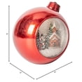 thumbnail image 2 of Roman Inc. 7" Red Christmas Bulb Ornament Swirl Glitter Dome Snow Globe with Church and Victorian Carolers, 2 of 2