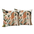 thumbnail image 4 of Ambesonne Monstera Throw Pillow Cover Pack of 2, Abstract Mid Century Boho, 2 Pcs-24" x 24", Beige Green and Burnt Orange, 4 of 5