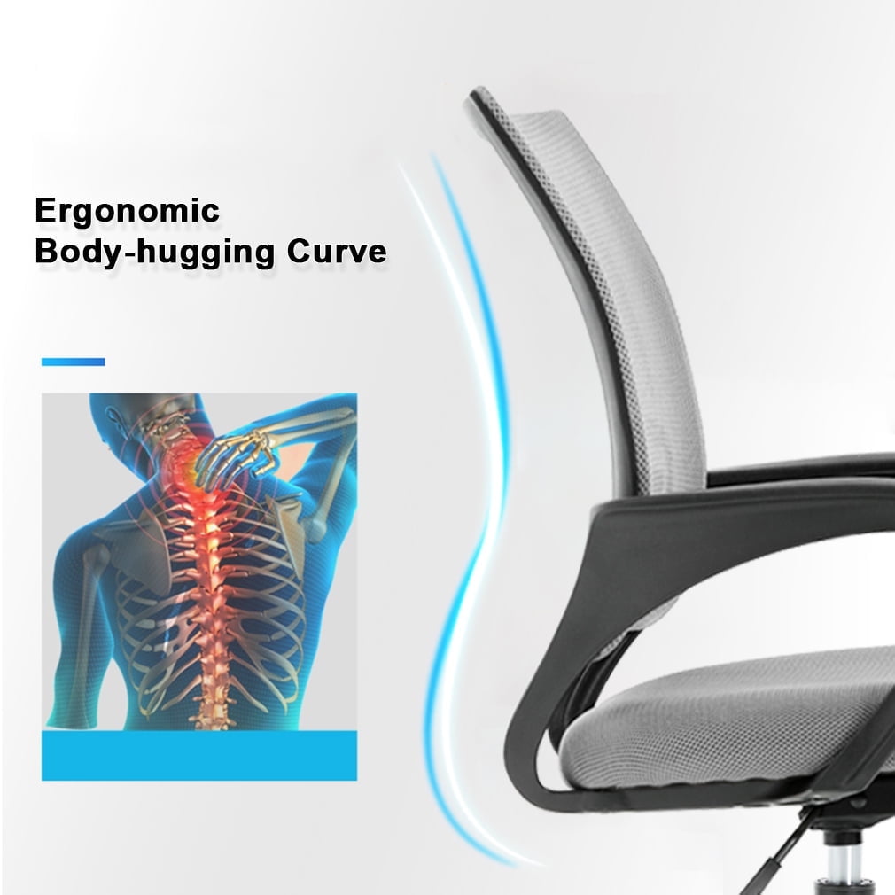 BestOffice Ergonomic Mesh Office Chair, Lumbar Support, Adjustable Height with Armrests for Adults, Teens, 2 Pack(Grey)