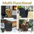 thumbnail image 6 of Sunnydaze Outdoor Steel Firewood Log Cart with Pneumatic Tires and PVC Protective Cover, 6 of 14