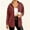 Wine(Fashion), variant on Coorders Women's Corduroy Cropped Jacket with Pockets, Lightweight Women's Trend Bottom Down Jackets Shackets Coats ,Women's Plus Red,Size XXL