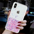 thumbnail image 6 of Designed for iPhone XS / iPhone X Bling Glitter Case Glow in The Dark Funny Shiny Sparkle Noctilucent Fluorescent for Women Girls Protective Case for iPhone XS / iPhone X, Pink, 6 of 6