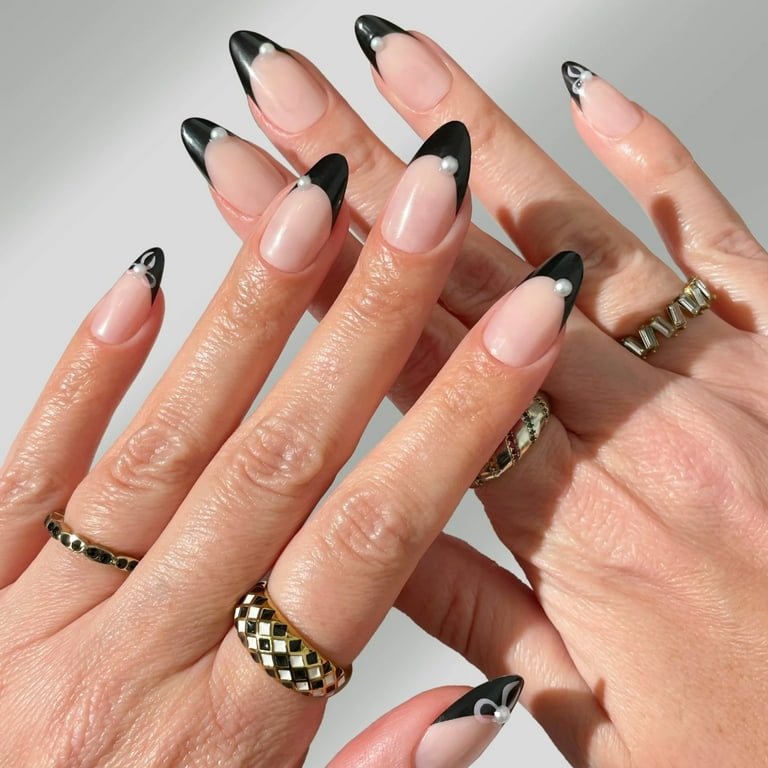 PaintLab Reusable Gel Press on Nails Kit, Almond Shape, Prima Ballerina, 30 Count