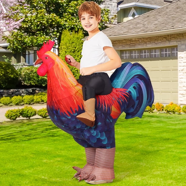 COMIN Inflatable Chicken Costume Kids Blow up Rooster Suit Funny