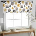 thumbnail image 2 of Botanical Flowers Valance Curtains for Kitchen/Living Room/Bathroom/Bedroom Window, Rod Pocket Small Topper Half Short Window Curtains Voile Sheer Scarf, Farmhouse Yellow Gray Floral Plants 42"x18", 2 of 8