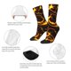 thumbnail image 4 of Balery Orange Lightning Calcetas Largas con Estampado para Hombre y Mujer – Suaves y Transpirables, Talla Única (US 5-11), 4 of 6