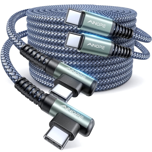 Cable USB C AINOPE de 60 W, paquete de 2 m, 2 m, carga rápida de nailon trenzado