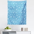 thumbnail image 1 of Winter Tapestry, Snowflakes Celebration Snowy Weather Continuous Pattern New Year Noel, Fabric Wall Hanging Decor for Bedroom Living Room Dorm, 5 Sizes, Deep Sky Blue and Ivory, by Ambesonne, 1 of 1