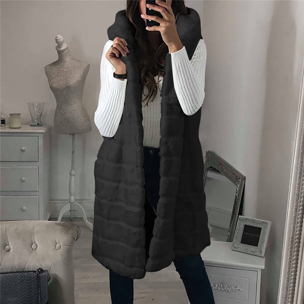 Puntoco Abrigo Mujer Sintético Chaleco Manga Larga Chaleco Calentador Chaqueta Abrigo Outwear Liquidación Puntoco Puntoco-1