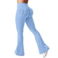 thumbnail image 1 of Leggins YEOREO Brittany Flare con bolsillos para mujer, color azul claro, talla XS, 1 of 5