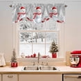 thumbnail image 2 of Christmas Snowman Tie Up Valances Curtain, Red Snowman Xmas Tree Snowflakes Grey Adjustable Rod Pocket Short Window Treatment Tie Up Curtains Valances for Kitchen Living Room Bathroom 42x18 Inches, 2 of 9