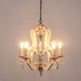 thumbnail image 4 of Bella Depot  5-Light Vintage Distressed Wood Pendant Light, Retro French Country Chandelier White, 4 of 5