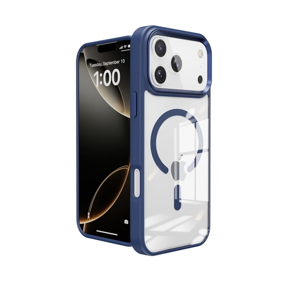 Sleek Metal Case with Wireless Charging for iPhone 17 Pro Max - Darkblue