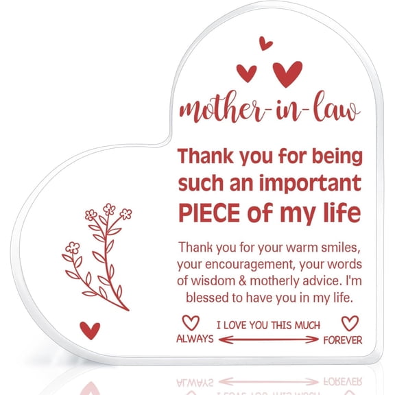Mother In Law Gifts, Gift for Birthdays for Mother in law, Christmas Thanksgiving Gifts for Mother In Law, for Home Decorative Signs & Plaques, Mom Gifts from Daughter In Law,4x4 inch