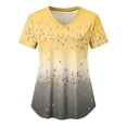 thumbnail image 1 of Dvkptbk Blouse Médicale pour Femmes Imprimée avec Poches Mode Décontractée Col en V Manches Courtes T-Shirts, 1 of 4