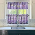 thumbnail image 3 of Purple Lavender Flower Butterflies Kitchen Curtains and Valances Set-3 Piece Kitchen Curtains Sets with Valance for Windows Rod Pocket Machine Washable Kitchen Decor(54"x18"+2x27.5"x24"), 3 of 6