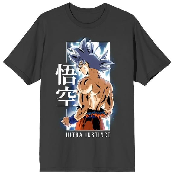 Dragon Ball Super Ultra Instinct Goku Men's Charcoal Crew Neck Short Sleeve T-shirt-Medium