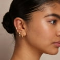 thumbnail image 4 of GOSFRY Gold Plated Huggie Hoop Earrings Lightweight Cubic Zirconia Stud Earrings Trendy Hypoallergenic Small Jewelry Gift, 4 of 7