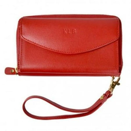 Royce Leather 161-RED-2 Saffiano Slim Cellphone Wallet, Red