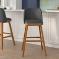 thumbnail image 5 of Flash Furniture Julia 31"H Square Low Back Barstool, Gray/Walnut, 5 of 12