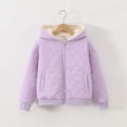 thumbnail image 4 of WOYY Big Girls Hooded Fleece Quilted Coat Zip Up Thermal Jacket Winter Warm Outerwear, 4 of 6