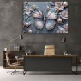 thumbnail image 6 of Mudket Framed Wall Art Ready to Hang, Blue Gray Pearl Butterfly Floral Wall Decor, Botanical Flower Canvas Print, Wall Pictures for Living Room Bedroom Office, for Home Decor - 12"L x 8"W, 6 of 10