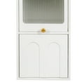thumbnail image 3 of Noble House Multi-Functional Sideboard Cabinet, Glass Doors,  Drawers, Pegboard & Shelves, Slim Organizer, White, 3 of 13
