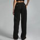 thumbnail image 5 of ICHUANYI Clearance Women's Casual Color Fashionable Pocket Elastic Waist Straight Pants(Black, L) ICHUANYI WER2023081113500, 5 of 5