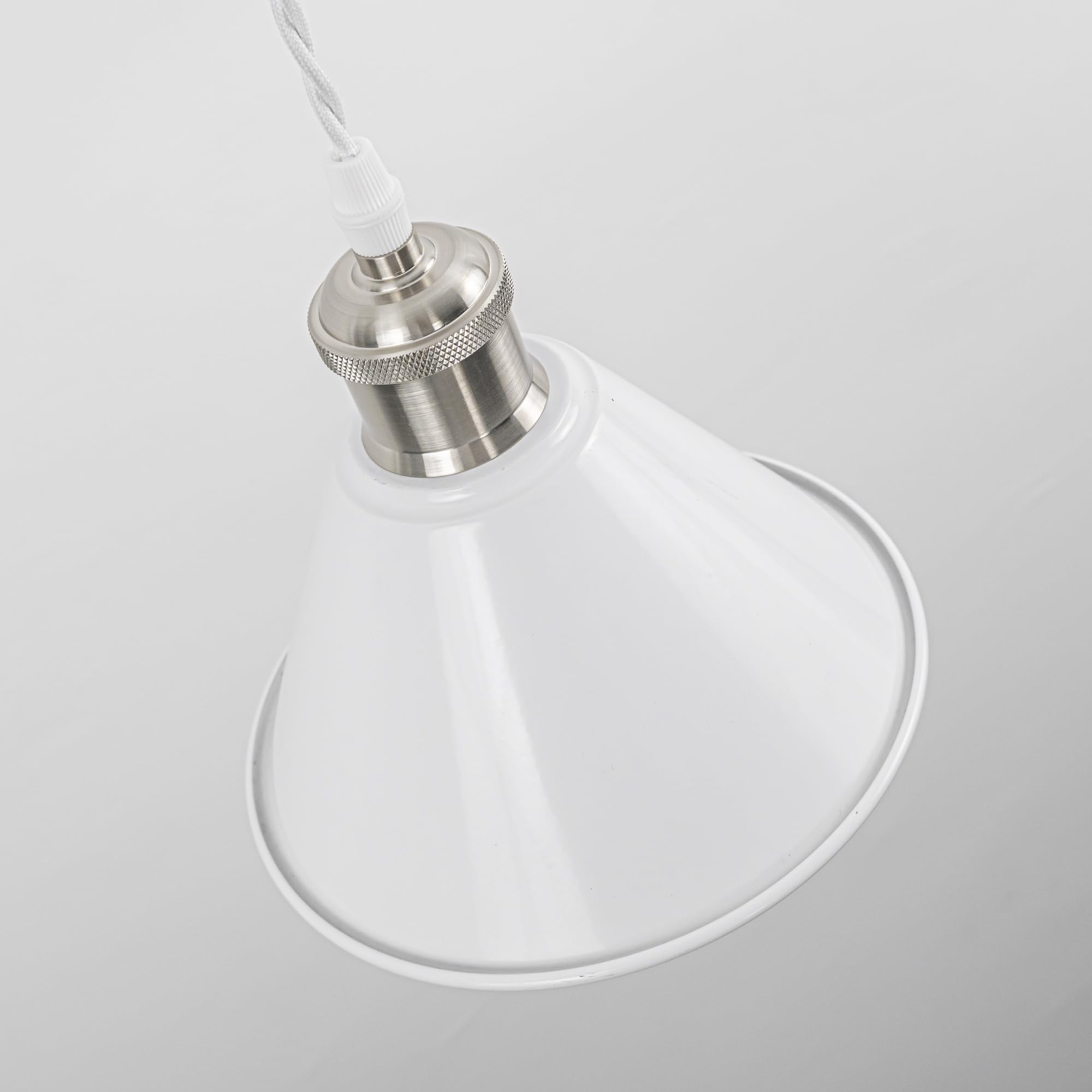 KAYYELAMP Plug in Cable Track Rail with Adjustable Cord White Track Lighting Fixture Bright Nickel E26 Base H-Type Vintage Design for Kitchen Loft(No Bulb)