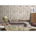 thumbnail image 2 of Natural Faux 2 - Modern Geometric Stone Wood Rustic Cream Wallpaper Roll, 2 of 2