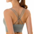 thumbnail image 4 of Sujetador deportivo para mujer Cross Back Tank Top Yoga Sujetador deportivo Sujetador de entrenamiento de secado rápido a prueba de golpes, 4 of 6