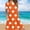 Orange, variant on Sakmal Casual Dresses for Women Crew Neck Green Long Loose Fit Tiered Short Sleeve Polka Dot with Pocket Sundress